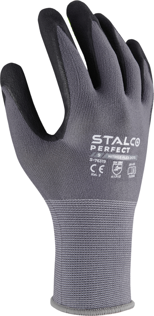 Mănuși din nylon NITRILE FLEX DOTS 10 STALCO PERFECT S-76321
