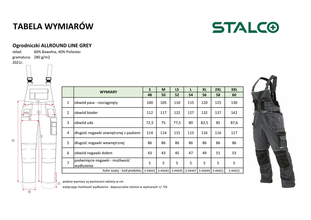Salopetă ALLROUND LINE Gri STALCO