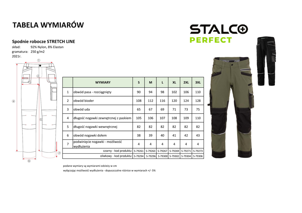 Pantaloni de lucru PROFESSIONAL STRETCH LINE Negri STALCO PERFECT