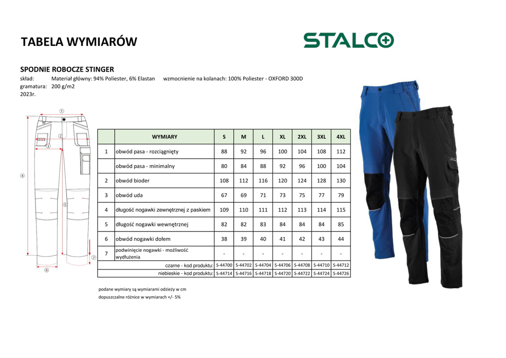 Pantaloni albaștri de lucru STINGER STALCO