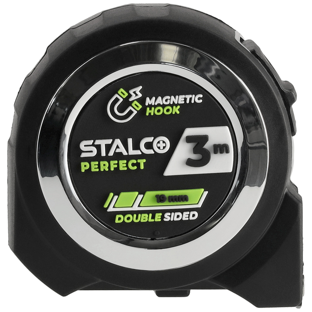 Ruletă cu cârlig magnetic și bandă fluorescentă STALCO PERFECT