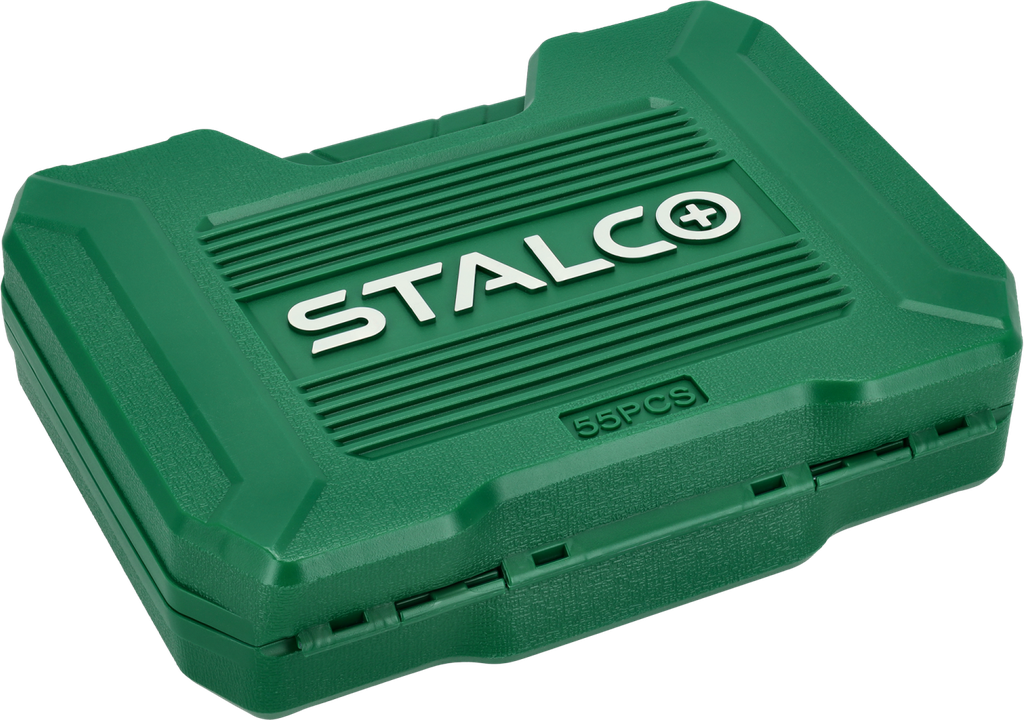 Set scule multifuncționale 1/2”+1/4” 55 buc clichet 90t ambalaj BMC STALCO S011100055