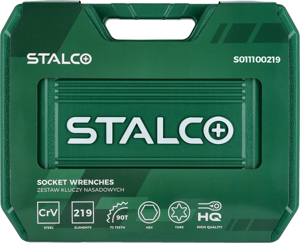 Set de chei tubulare și combinate 1/2”+3/8”+1/4”, 219 buc. 90T, BMC STALCO S011100219
