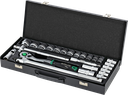 Set chei tubulare 1/2” 25 buc cutie metalică, clichet 90T STALCO S011100025