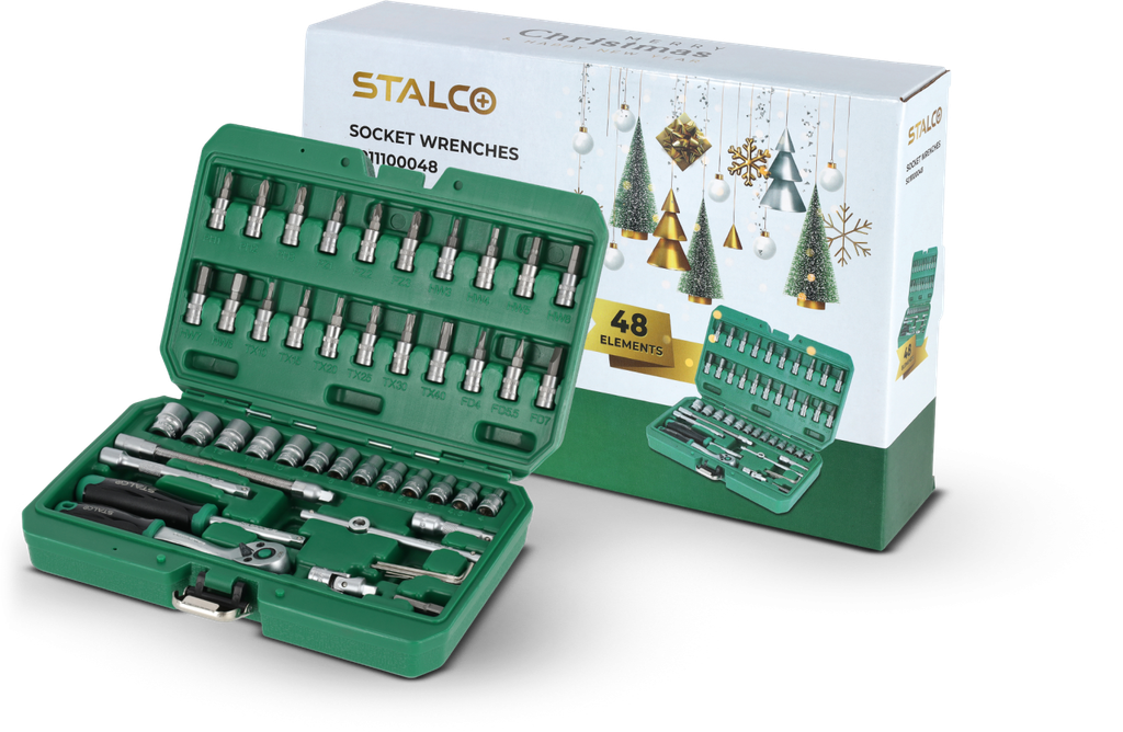 Set chei tubulare 1/4” BMC pachet 48 buc clichet 90t STALCO S011100048