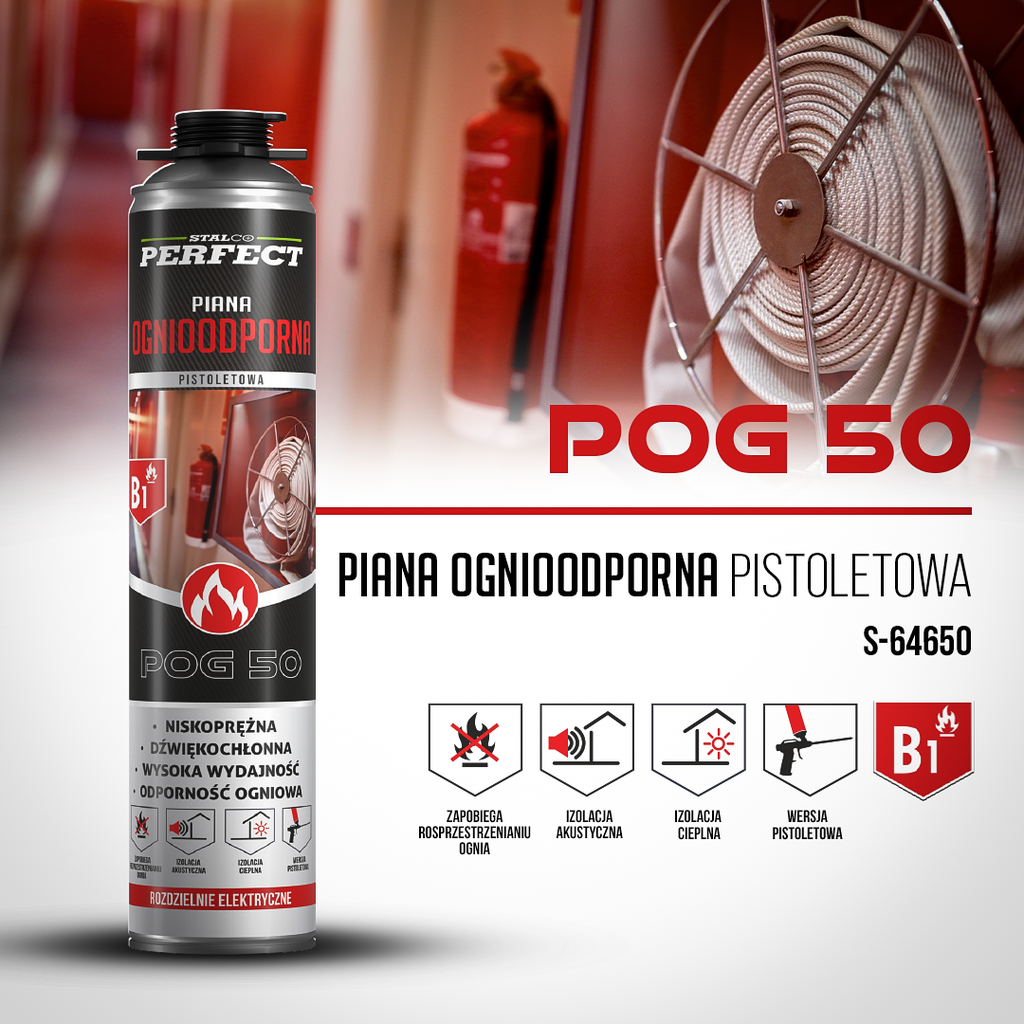 Spumă profesională ignifugă B1 pentru pistol POG 50 STALCO PERFECT S-64650