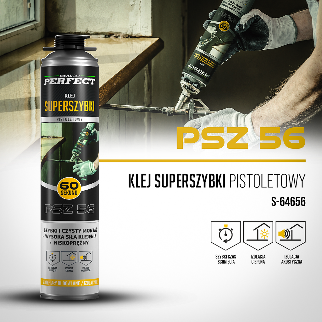 Adeziv poliuretanic super rapid pentru pistol 750 ml PSZ 56 Stalco Perfect S-64656