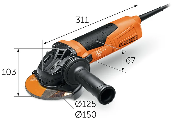 Polizor unghiular compact Fein CG 17-125 Ø 125 mm 1700 W