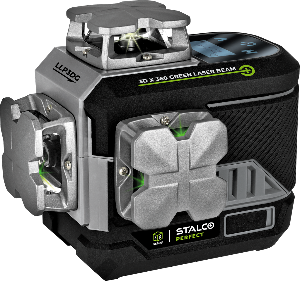 Nivelă laser în cruce 3D LLP3DG verde STALCO PERFECT S058598010