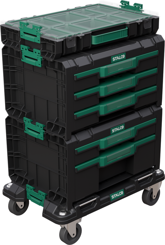 Set de cutii pe platformă mobilă, 4 bucăți (TO01+TB02+TB03) SISTEM STALCO S026145942