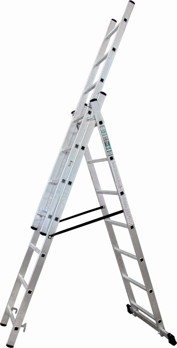 Scară industrială 150 kg 3 elemente x 9 trepte, 14,0 kg, 5292 mm STALCO S-40557