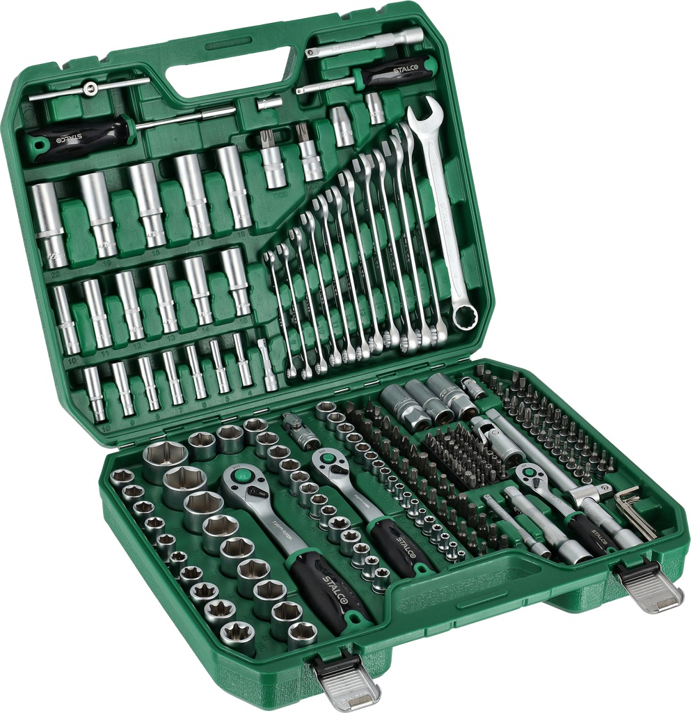 Set de chei tubulare și combinate 1/2”+3/8”+1/4”, 219 buc. 90T, BMC STALCO S011100219