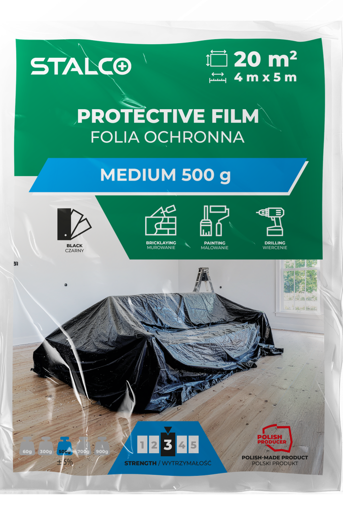 Folie de protecție MEDIE 4x5m 500g STALCO S043147640