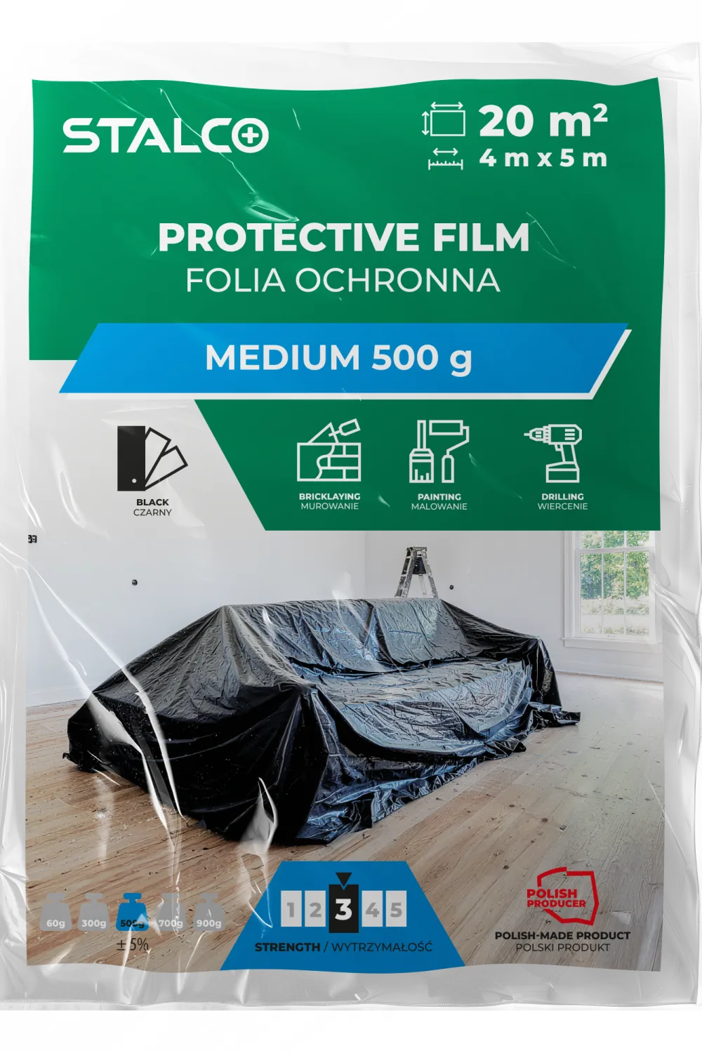 Folie de protecție MEDIE 4x5m 500g STALCO S043147640