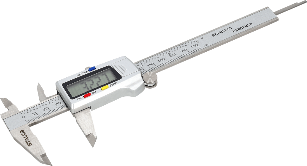 Șubler digital 0-150 mm, precizie 0,01 mm 1,5 V STALCO S010501215