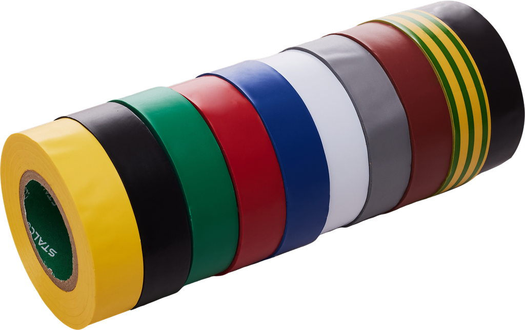 Bandă izolatoare 19 mm x 20 m pachet de 10 STALCO amestec