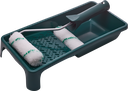 Set de vopsit - Tavă verde pentru ață ACRYL 150 x 290 mm, mâner 100 / ø6 mm, 2 x ață verde 100 mm STALCO S-38911