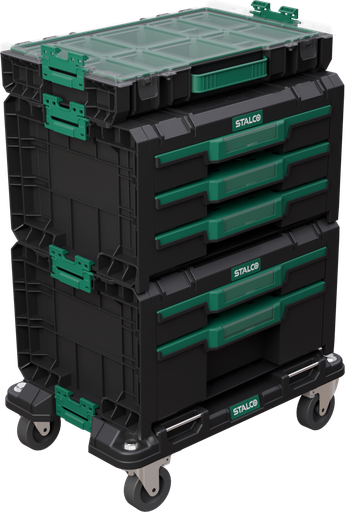[IZOSTLS026145942] Set de cutii pe platformă mobilă, 4 bucăți (TO01+TB02+TB03) SISTEM STALCO S026145942