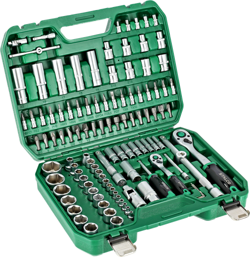 [IZOSTLS011100110] Set chei tubulare 110 piese BMC 1/2˝, 1/4˝, clichet 90 dinți STALCO S011100110