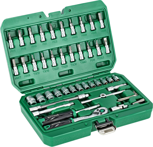 [IZOSTLS011100048] Set chei tubulare 1/4” BMC pachet 48 buc clichet 90t STALCO S011100048