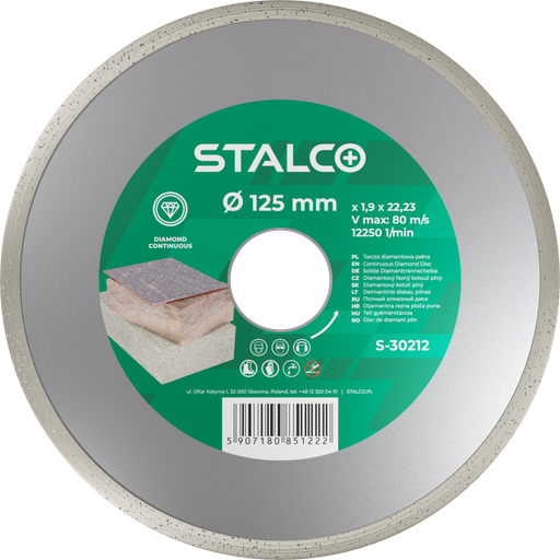 Disc diamantat continuu pentru ceramică 22.23 mm Stalco